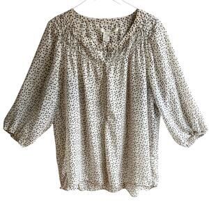 Max Studio Woman Heart Print Chiffon Blouse Size 3X